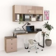 Ansamblu birou STUDIO 5, Stejar, Cappuccino Gloss 2