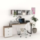 Ansamblu birou STUDIO 4, Stejar, Alb 2