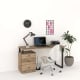 Birou STUDIO 2, cu Casetiera 3 sertare, Stejar