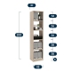 Dulap depozitare bibliorafturi LINEA 45, A37, H200, Oak - 1