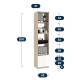 Dulap depozitare bibliorafturi LINEA 45, A37, H200, 1U-111, 2S, Oak - 2