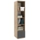 Dulap haine PRIMAVERA 45, H200, 1U2S, polite, Stejar, Antracit - 1
