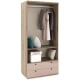 Dulap haine PRIMAVERA 90, H200, 2U2S, bara umerase, Stejar, Cappuccino Gloss, compartimentare