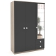 Dulap depozitare haine LINEA 135, A52, H200, 2U-1U-151, 2S BUPO, Oak, Antracit - 2