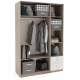 Dulap depozitare haine LINEA 135, A52, H200, 2U-1U-151, 2S BUPO, Oak, Alb - 1