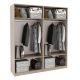 Dulap depozitare haine LINEA 180, A52, H200, 4U BU, Oak, Alb - 1