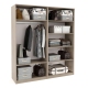 Dulap depozitare haine LINEA 180, A52, H200, 4U BUPO, Oak, Antracit, compartimentare