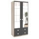 Dulap depozitare haine LINEA 90, A52, H200, 2U-151, 4S BUPO, Oak, Antracit - 1