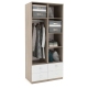 Dulap depozitare haine LINEA 90, A52, H200, 2U-151, 4S BUPO, Oak, Alb - 2