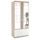Dulap depozitare haine LINEA 90, A52, H200, 2U-151, 4S BUPO, Oak, Oak/Alb - 2