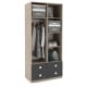 Dulap depozitare haine LINEA 90, A52, H200, 2U-151, 4S BUPO, Oak, Antracit - 2