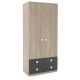 Dulap depozitare haine LINEA 90, A52, H200, 2U-151, 4S BUPO, Oak, Oak/Antracit