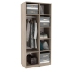 Dulap depozitare haine LINEA 90, A52, H200, 2U BUPO, Oak, Antracit - 1