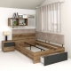 Pat colt de o persoana AMBRO, 90x200, sertar frontal, Stejar, Antracit, suport metal