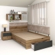 Pat colt de o persoana AMBRO, 90x200, sertar frontal, Stejar, Antracit, suport saltea