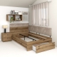 Pat colt de o persoana AMBRO, 120x200, sertar frontal, Stejar, suport metal