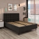 Pat tapitat GEORGIA PRO, 160x200, somiera, catifea Gri suport saltea