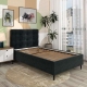 Pat tapitat copii GEORGIA Pro, 90x200, somiera, Catifea Neagra - 1