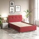 Oferta Pat tapitat copii ARISA, 90x200, stofa Rosie cu saltea inclusa - 1