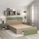 Pat matrimonial AMBRO, 140x200, sertar frontal, Oak, Pesto2