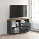 Comoda TV PRIMAVERA, 120x42, H76, 1U3S, Antracit, Stejar - 2