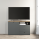 Comoda TV PRIMAVERA, 120x42, H76, 1U3S, Antracit, Stejar - 1