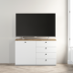 Comoda TV PRIMAVERA, 120x42, H76, 1U4S, Alb, Stejar - 1