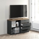 Comoda TV PRIMAVERA, 120x42, H76, 1U4S, Antracit, Stejar - 3