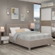 Oferta Dormitor ARISA 1, Oak, Alb, Stofa Grej cu saltea inclusa