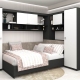 Oferta Dormitor colt ALESSIO 2, Antracit, Alb cu saltea inclusa