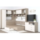 Dormitor colt AMBRO 11 cu comoda, Oak, Alb - 3