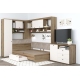 Dormitor colt AMBRO 11, cu comoda, Stejar, Alb - 3