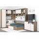 Dormitor colt AMBRO 11, cu comoda, Stejar, Alb - 1