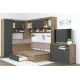 Dormitor colt AMBRO 11, cu comoda, Stejar, Antracit - 3