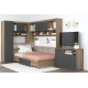 Dormitor colt AMBRO 11, cu comoda, Stejar, Antracit - 1