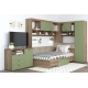 Dormitor colt AMBRO 11, cu comoda, Stejar, Pesto - 2