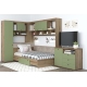 Dormitor colt AMBRO 11, cu comoda, Stejar, Pesto - 1