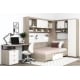 Dormitor colt AMBRO 12 cu birou, Oak, Alb - 2