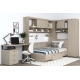 Dormitor colt AMBRO 12 cu birou, Oak, Gri Piatra - 2