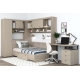 Dormitor colt AMBRO 12 cu birou, Oak, Gri Piatra - 1