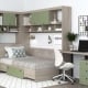 Dormitor colt AMBRO 12 cu birou, Oak, Pesto