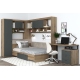 Dormitor colt AMBRO 12 cu birou, Stejar, Antracit - 1