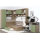 Dormitor colt AMBRO 12 cu birou, Stejar, Pesto - 3