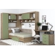 Dormitor colt AMBRO 12 cu birou, Stejar, Pesto - 1