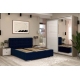 OFERTA Dormitor GEORGIA 1, Oak, Alb Gloss, Catifea Albastra cu saltea inclusa - 2