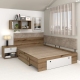 Pat colt AMBRO, 160x200, 2 sertare, Stejar, Alb2