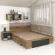 Pat colt AMBRO, 160x200, 2 sertare, Stejar, Antracit2