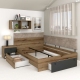 Pat colt AMBRO, 160x200, 2 sertare, Stejar, Antracit3