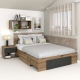 Pat colt AMBRO, 160x200, 2 sertare, Stejar, Antracit