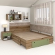 Pat colt AMBRO, 140x200, 2 sertare, Stejar, Pesto2